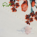 Tela de spandex de poliéster de punto liso cepillado liso con flores